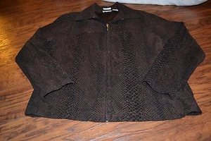 B9- 1830 Stretch Brown Full Zip Jacket Size Small - Picture 1 of 3