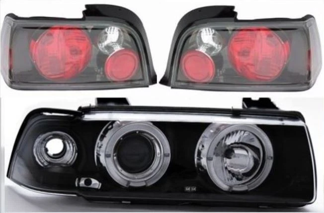 Scheinwerfer CCFL +Rückleuchte schwarz BMW E36 2D coupe cabrio Headlights 92-98  - Bild 1 von 1