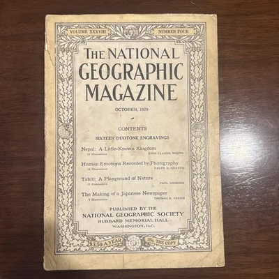 Vintage National Geographic Magazine - October 1920 - Vol. XXXVIII, No. 8 - Image 1 of 4