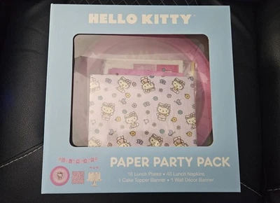 Hello Kitty纸质餐具派对包16盘,40张餐巾纸,蛋糕装饰 — 第 1/4 张图片