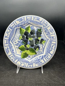 Piatto da dessert Gien France Jardin Bleu insalata di more 8,75" - Foto 1 di 5