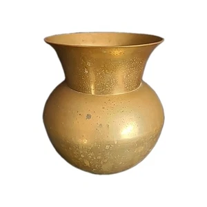 Vaso ottone Lota contenitore acqua metallo decorazione vintage 7"h sputoon top svasato - Foto 1 di 20