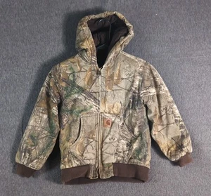 Carhartt Realtree Youth Small 7-8 Hooded Camo Jacket Quilted Canvas - Picture 1 of 10