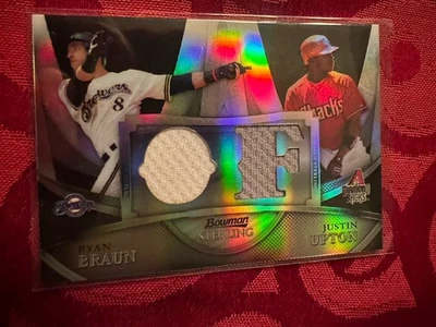 Camiseta deportiva Bowman Sterling Black Refractor 2010/25 Ryan Braun Justin Upton #BL-5  Foto 1 de 2
