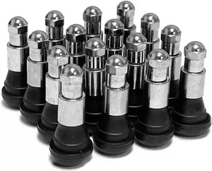 TR413C Rubber Valve Stems with Chrome Covers and Caps TR-413C (Set of 50) - Picture 1 of 2