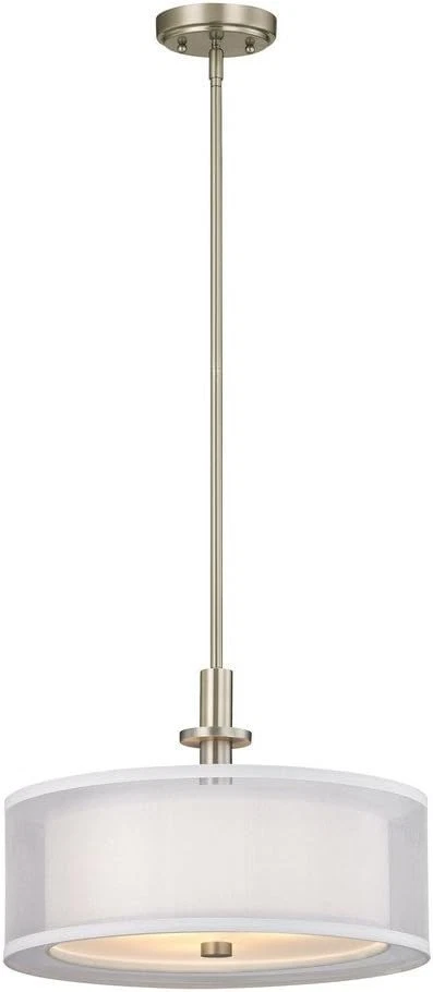 Dolan Designs 1274-09 3-Light Organza Pendant – Satin Nickel - Image 1 of 3