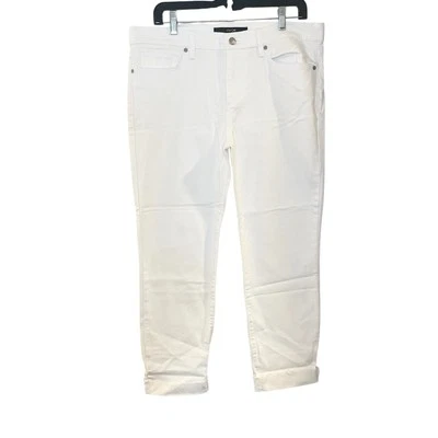 Joes Jeans Womens Denim Capris Size 32 Kicker Raw Cuffed Hem White Distressed - Image 1 of 4