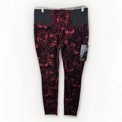 One 5 One Leggings Women's Med Velvet  Burgundy Black Platinum Ponte Paisley NWT - Image 1 of 4