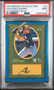 Colección Brooklyn Topps Jackson Chourio 2024 azul automático 22/40 novato RC PSA 9 - Imagen 1 de 2