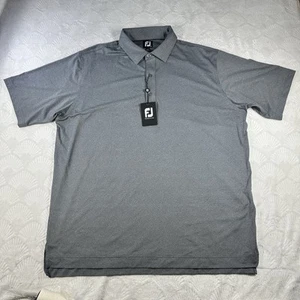 FootJoy Camicia da Golf Uomo Tinta Unita Lisle Heather Antracite Taglia 2XL 28558 - Foto 1 di 14