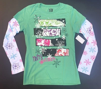 Monster High 2013 Niñas XL-14/16 Happy Howlidays Camiseta de Navidad Manga Larga Foto 1 de 4