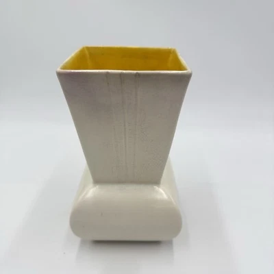 Vintage Red Wing Pottery Two Colors Vase #722 Yellow Beige 7.5”H MCM - Image 1 of 4