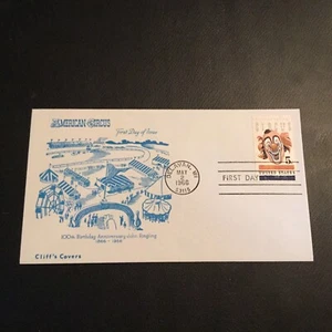 FDC 1966#1309 1st CLIFF AMERICAN CIRCUS 100th BIRTHDAY ANNIVERSARY John Tingling - Picture 1 of 2