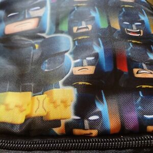 Lego Batman Dual Compartment Lunch Bag Detachable Cape-Justice Wears Many Faces