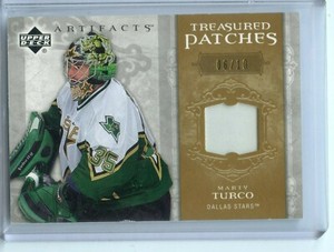 2006-07 Artifacts Treasured Patches Gold #TS-MT Marty Turco 6/10