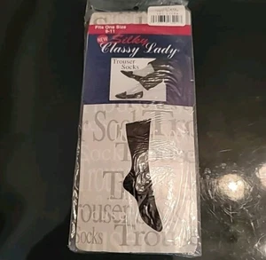 Pantalón Calcetines Vintage Años 80 Hasta la Rodilla Marrón Nylon Talla 9-11 Sedoso Elegante Dama Nuevo - Imagen 1 de 6