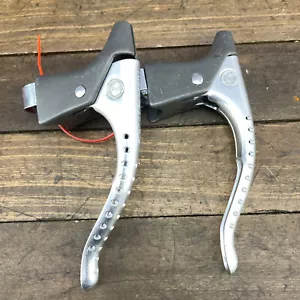 Vintage Campagnolo Super Record Brake Lever Set Drillium Non Aero 70s 80s Shield - Picture 1 of 19