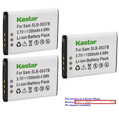 Bateria de substituição Kastar para Samsung SLB-0837B SLB-0837(B) Digimax SL201 - Imagem 1 de 3