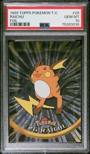 PSA 10 GEM MINT Riachu Topps Foil Pokemon TV #26 Black Label 2nd Print LOW POP! - Picture 1 of 2