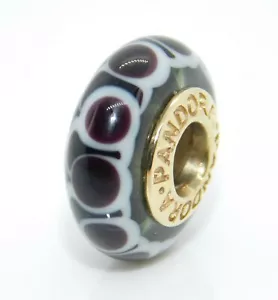Pandora 14K Oro Amarillo Negro Loto Murano Cristal Dije Cuentas - 750504 - Imagen 1 de 4