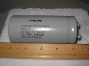 Condensador electrolítico Philips 6600UF - 10+50%, 50VDC 75 sobretensión p/n 92F255AMA - Imagen 1 de 1
