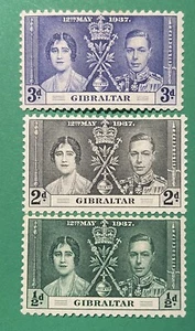 GIBRALTAR 1937 Coronation George VI & Queen Elizabeth KGVI. MLH SC #104-06 - Picture 1 of 1