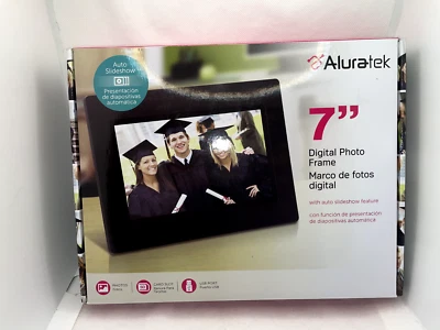Aluratek ADPF07SF 7" Digital Picture Frame With Auto Slideshow USB SD Card Slot - Image 1 of 3