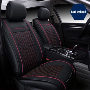 Juego completo de funda de asiento de coche camión de 5 asientos de cuero PU duradero cojín trasero delantero pieza - Imagen 1 de 9