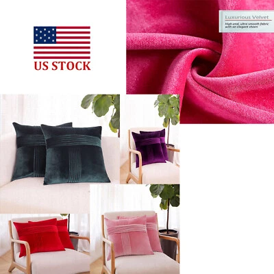 2 Pack Throw Pillow Covers  Sofa Decor Cushion Cases Velvet Premium Cushion - Image 1 of 4