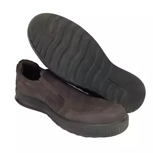 Ecco Fusion - Men's Sz 46 )US 12-12.5) Brown Leather - Low Pull-On Sneakers - Picture 1 of 8