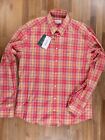 ETON of Sweden slim fit pink & orange cotton linen blend plaid shirt Size 43 17
