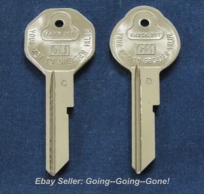 原始设备制造商 BRIGGS 钥匙板 1968 年 BUICK 凯迪拉克雪佛兰 PONTIAC H1098C O1098D B42 B43 — 第 1/4 张图片