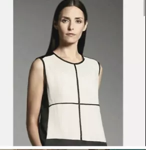 Narciso Rodriguez Design Nation Sheer Window Pane Panel Silk Blouse Sz XS - Picture 1 of 4