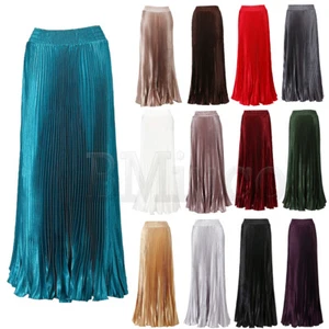 Para mujeres Moda Elegante Metálico Plisado Satén Informal Cintura Elástica Vestido - Imagen 1 de 25