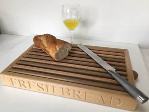 Oak Crumb Catcher Bread Board - Picture 1 of 7