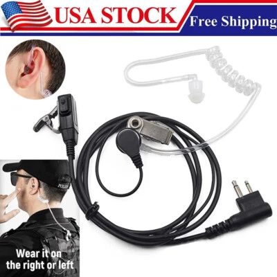 Earpiece Headset w/PTT Mic For Motorola CP040 CP140 CP185 CP200 CP200d CLS Radio - Image 1 of 4