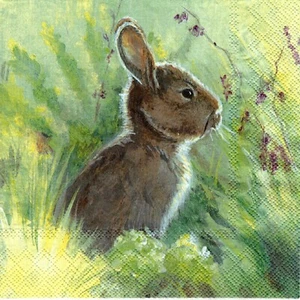 SERVIETTES EN PAPIER LAPIN EN PORTRAIT. PAPER NAPKINS RABBIT PORTRAIT - Imagen 1 de 1