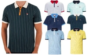 FILA Men's Polo BB1 Classic Vintage Collared Shirt Short Sleeve Stripe Top S-4XL - Picture 1 of 35