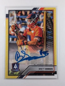 Brett Dobson AUTO 2023 Premier Lacrosse League PLL Snapshot #35 Żółty #12 /49 - Zdjęcie 1 z 2