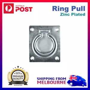 Flush Ring Pull Trap Door Furniture/Cabinet Cupboard Handle Pull Zinc Plated AU - Picture 1 of 3
