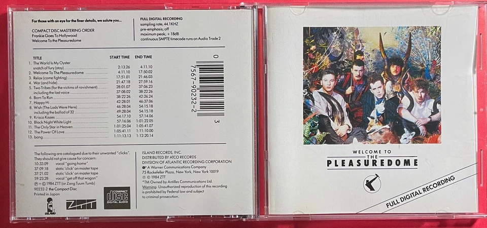 FGTH FRANKIE GOES TO HOLLYWOOD WELCOME TO THE PLEASUREDOME DDD AUDIO MUSIC CD - Imagem 1 de 1