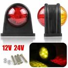 2x Amber/Red Side Marker Lights LED Truck Trailer Round Dual Face  Lamp