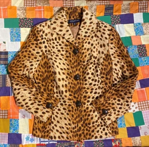 Leopard print Jones NY single breasted blazer jacket Size 4 Cheetah print - Picture 1 of 4