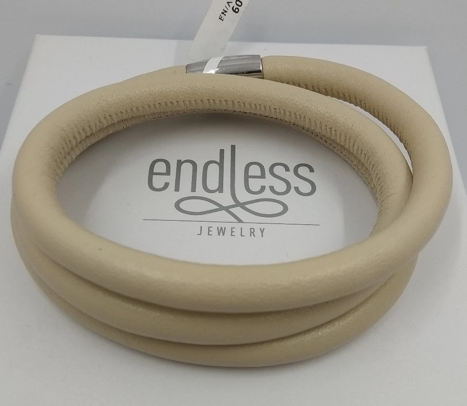 ENDLESS JEWELRY. Armband 3 Drehungen. 60 Cm. Beige. - Bild 1 von 1