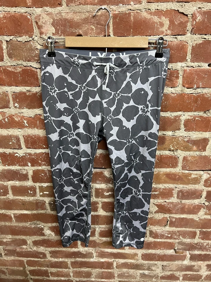Leggings ROXY Gris Floral Medianos Para Mujer Foto 1 de 3