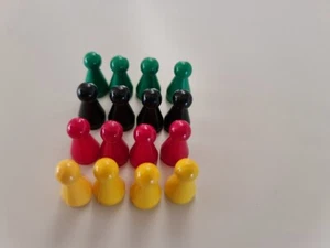 Spielfiguren, Kegel, 4x4 Stück Kunststoff / Mensch ärgere dich nicht etc. - Bild 1 von 2