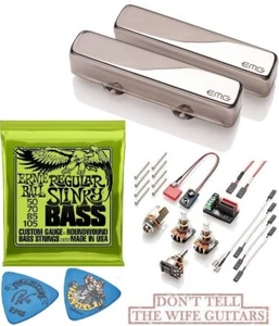 EMG Robert Trujillo RT Rip Tide Set Chrome Active Jazz J Pickups +REGULAR SLINKY - Picture 1 of 2