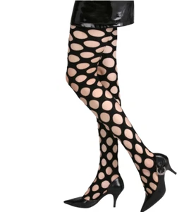 Halloween Tights With Large Holes Circles Fishnet Whale Net Punk Polka Dot 90s  - Picture 1 of 1