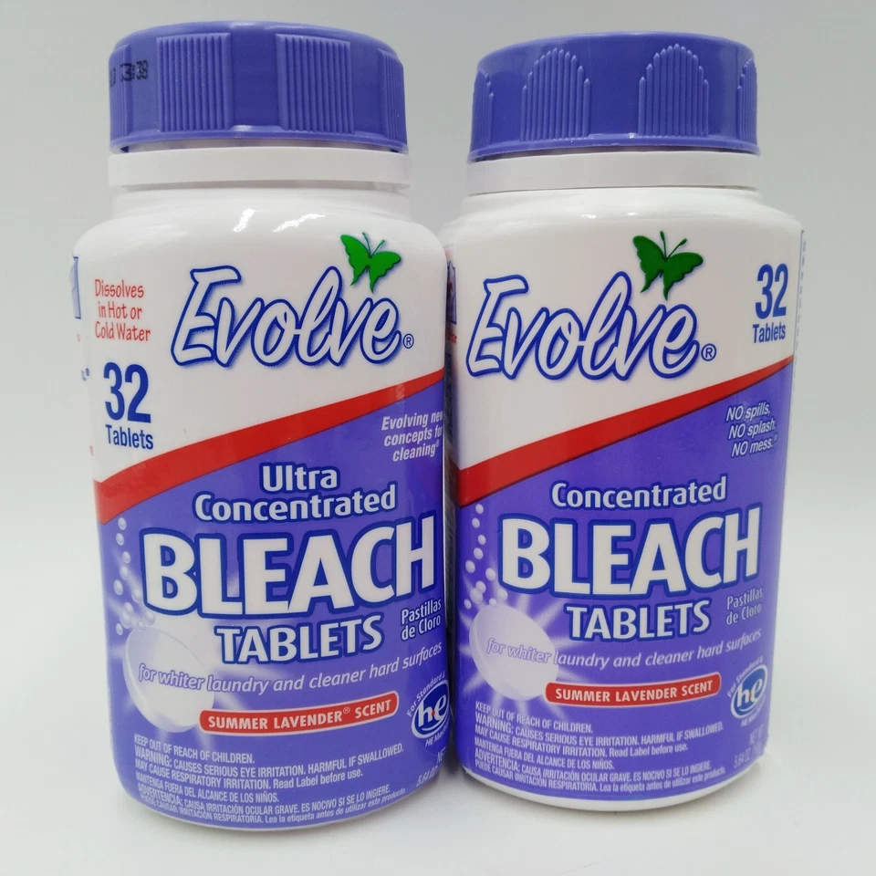 Evolve Ultra Concentrated Bleach Tablets Summer Lavender 32 Ct