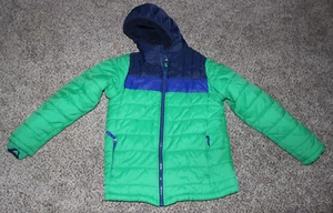 Lands' End Boys Large 14/16 Sherpa Fleece Lined Heavy Winter Jacket Coat Green - Picture 1 of 6